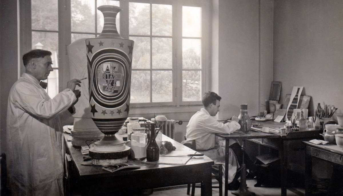 A painters' workshop at the Manufacture de Sèvres, 1950